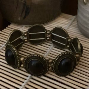 CLASSY BLACK & GOLD STRETCH BRACELET